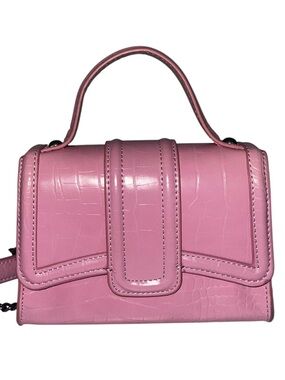 Zara Pink Faux-Croc Mini Top-Handle Crossbody